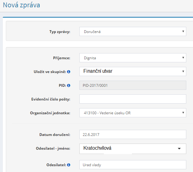 ePodatelna printscreen aplikace